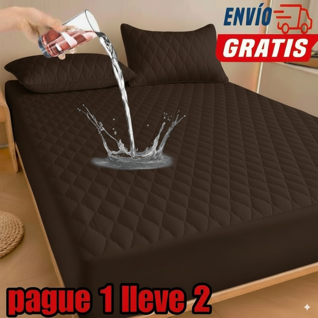 OFERTA EN CUBRE COLCHON PAGUE 1 LLEVE 2 + 4 FUNDAS DE ALMOHADA GRATIS